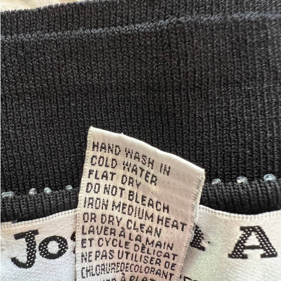 Joseph A Black Sweater with Sequins and Beads and Three Quarter Sleeves Size SP - Picture 5 of 5